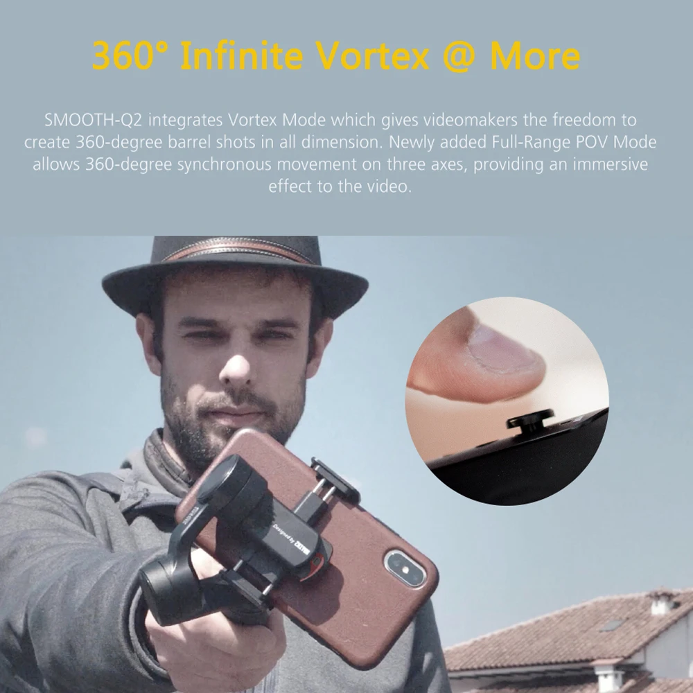 Zhiyun Smooth Q гладкой Q2 3-осевой ручной шарнирный стабилизатор для камеры для iPhone Xs 8Plus 6plus samsung Galaxy смартфон