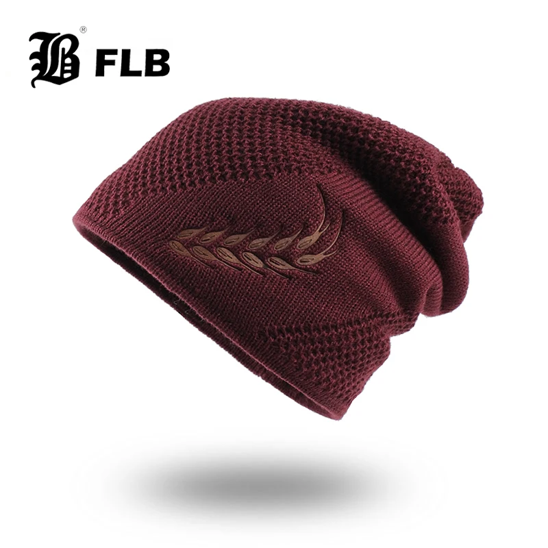 Вязаная шапка FLB для мужчин и женщин Зимняя Шапка-бини с мехом F18079 | Аксессуары