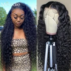 Парик с глубокой волной 13X 4 на сетке спереди, 30 дюймов, натуральные бразильские человеческие волосы, плотность 250%, вьющиеся, без клея, предварительно выщипанные парики для черных женщин