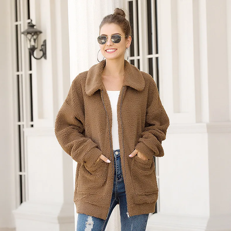 

Женское пальто с накладным карманом, зимнее, 2020