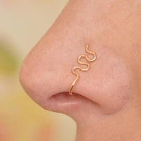 925 silver fake piercing nose ring boho septum ring handmade gold filled faux septum jewelry ring punk hoop jewelry