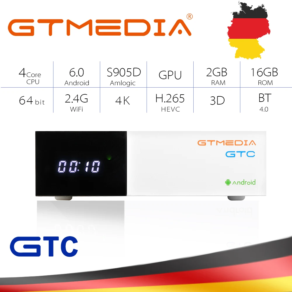 GTMEDIA GTC спутниковый ТВ приемник DVB S2 T2 комбинированный декодер тюнер Android