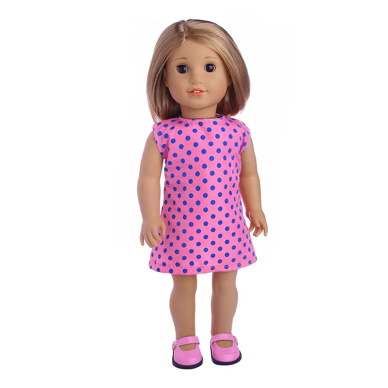 Discount Doll Clothes Mini Dots Skirt Dress Fit 18Inch American &amp43cm Zaps Reborn Baby Generation Girls Toys Limited Low Price | Игрушки и
