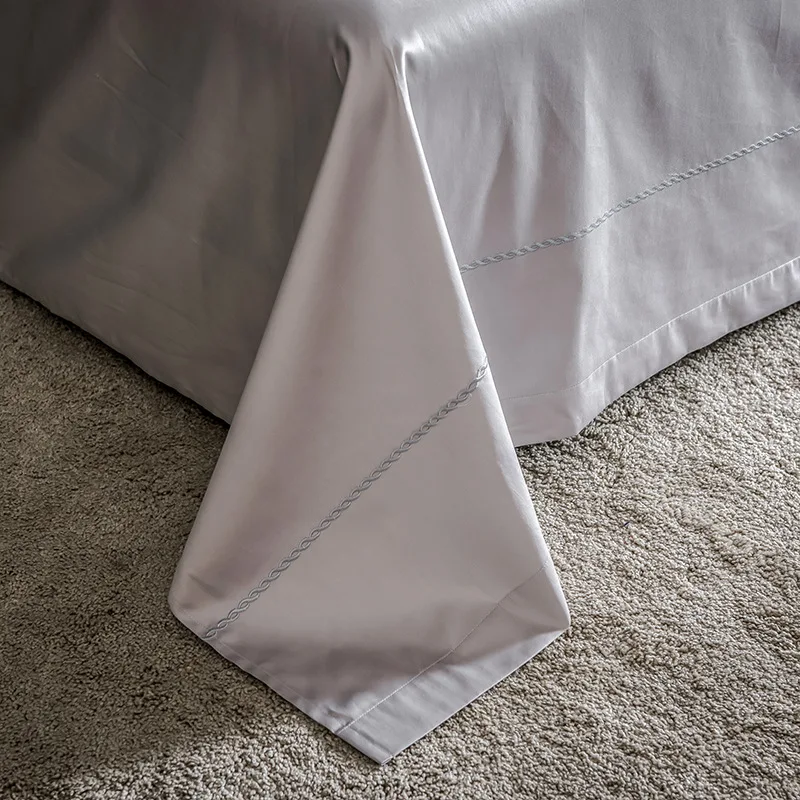 Хлопковая простыня с вышивкой мягкий удобный дышащий защитный чехол для кровати