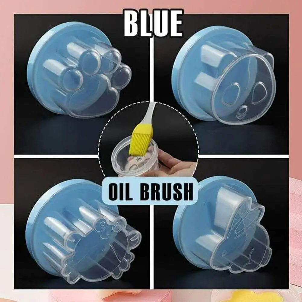 

4pcs/set Cute Egg Boiler Plastic Egg Poacher Set Kitchen Maker Tools Brush Mold Pancake Egg Cooker Tool Baking Lid With For G2R7