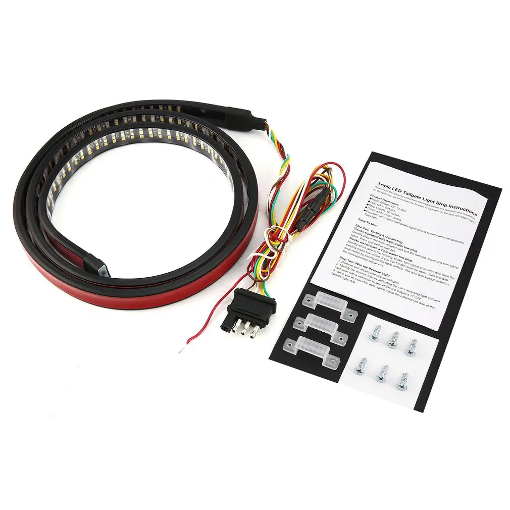 

Тройсветодиодный Светодиодная лента 60 дюймов для боковой двери грузовика, световая полоса, последовательный Янтарный сигнал поворота, кра...