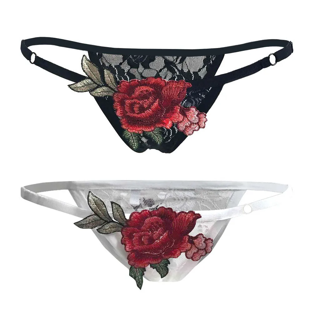 Женское нижнее белье с аппликацией женское сексуальное цветочным принтом