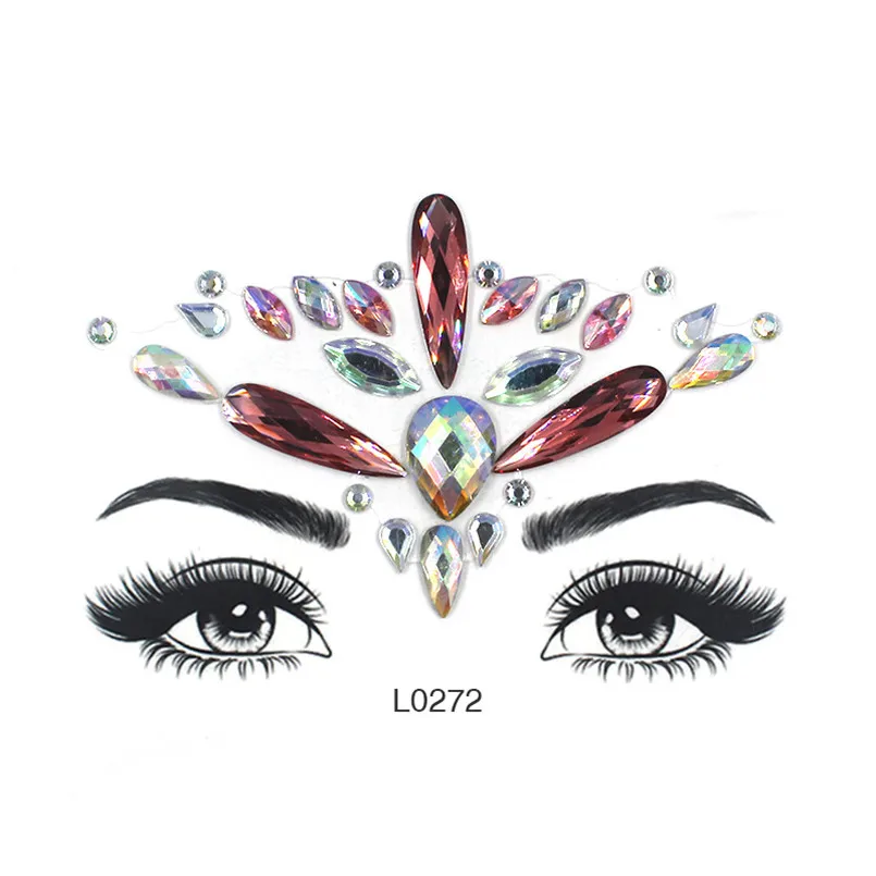 Акриловые наклейки для украшения цветные стразы наклейка лица s женщин бровей