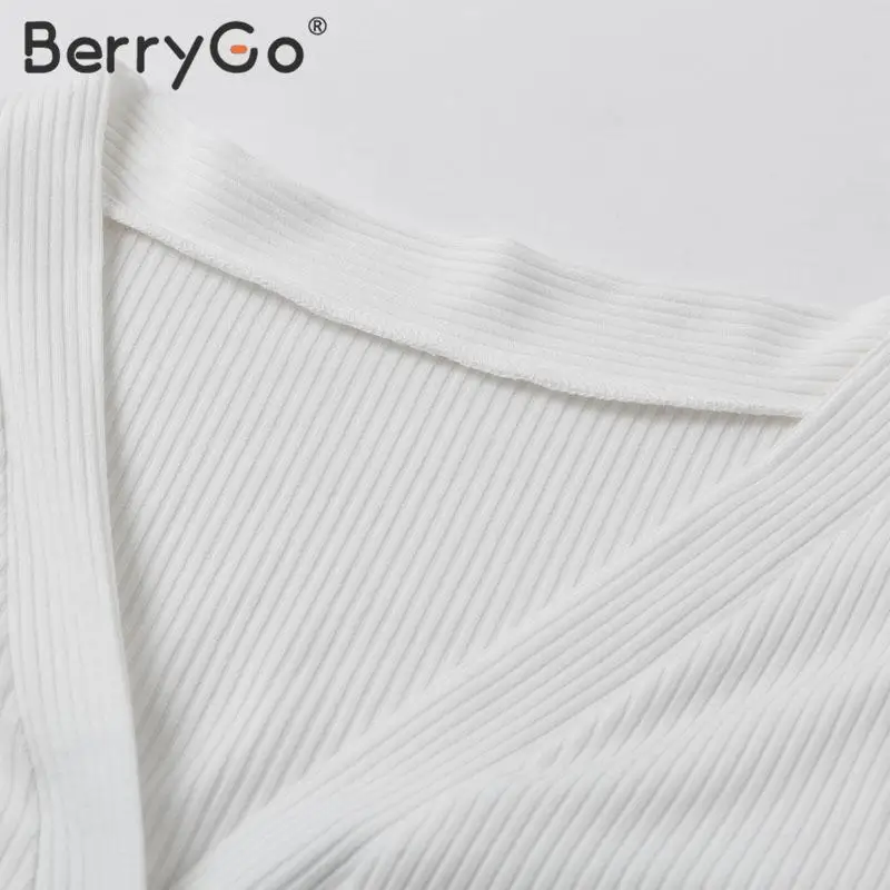 BerryGo сексуальный женский короткий топ с v образным вырезом кружевная Элегантная