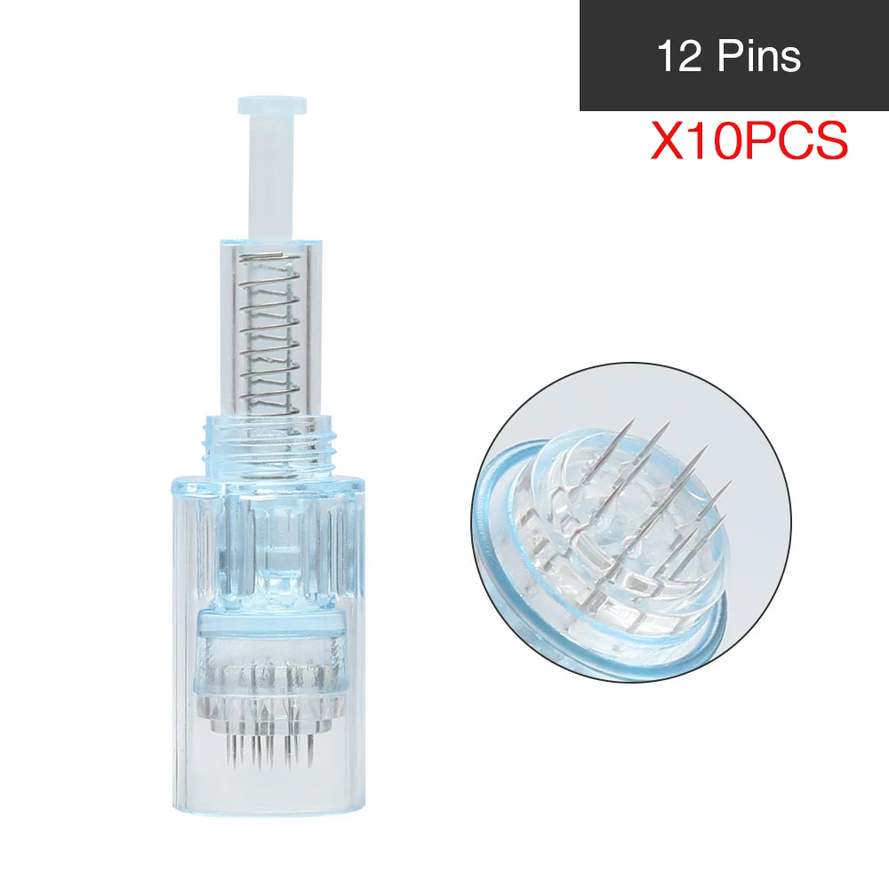 12 Pins Dr. pen X5-C Беспроводная микроручка Электрическая Микро Дерма терапия винтовой картридж наконечники для удаления шрамов уменьшение морщин Dr. Pen - Цвет: 12 Pins
