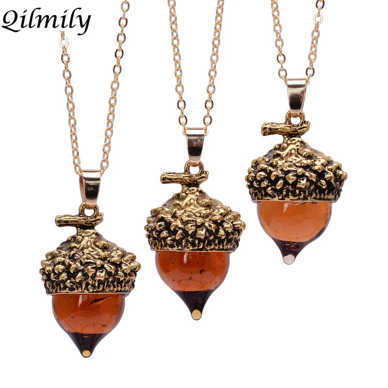 10 шт./лот ожерелья из стекла в форме капли воды с кристаллами дуба подвески для