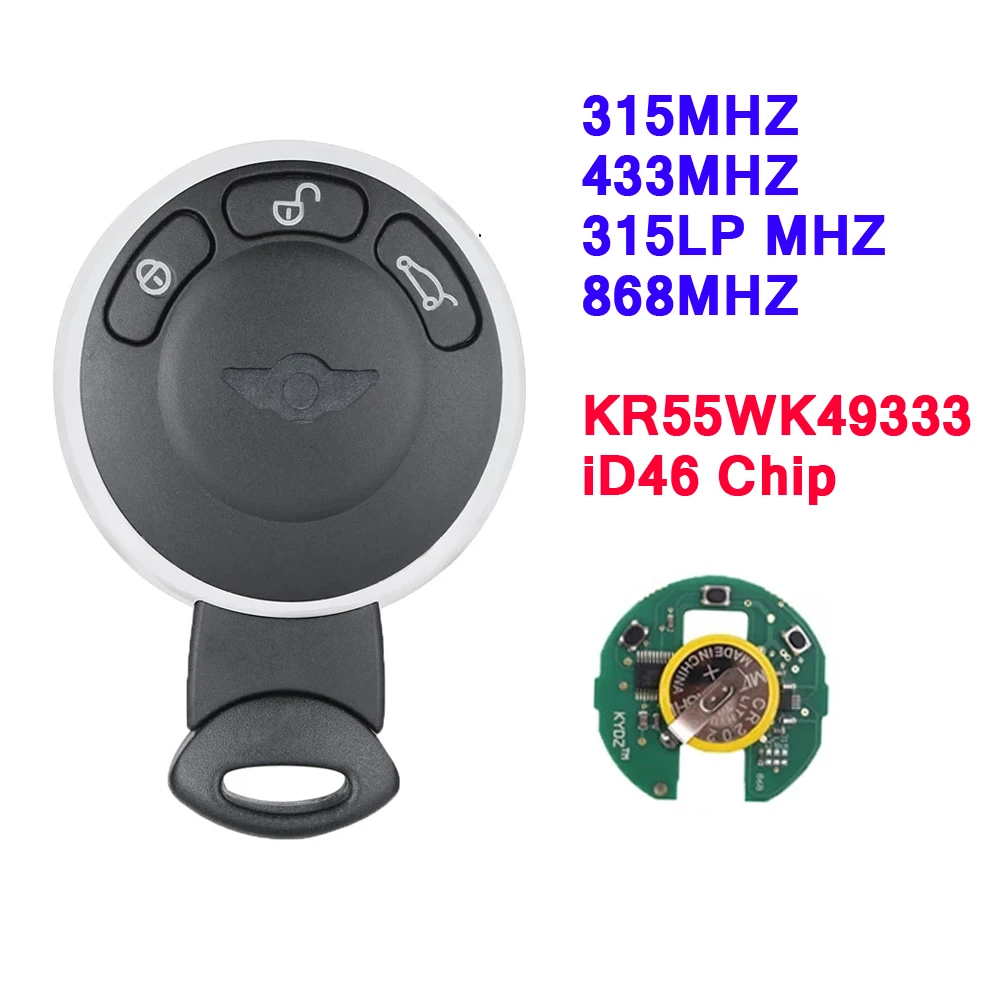 

For BMW Mini 3 Button With Yellow Battery 315/433/868/315lpMhz