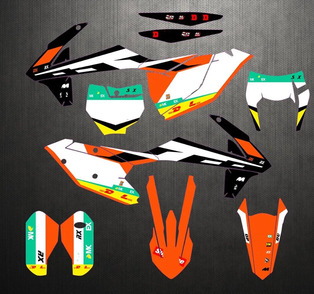Для KTM EXC EXCF 2017 2019 SX F SXF 2016 2018 полный набор наклеек для команды настраиваемый Набор
