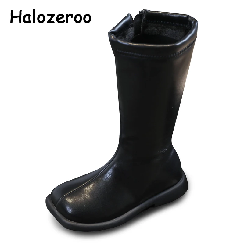 

Детские модные ботинки, зимние новые детские черные ботинки из искусственной кожи, ботинки челси для маленьких девочек, брендовая обувь до ...