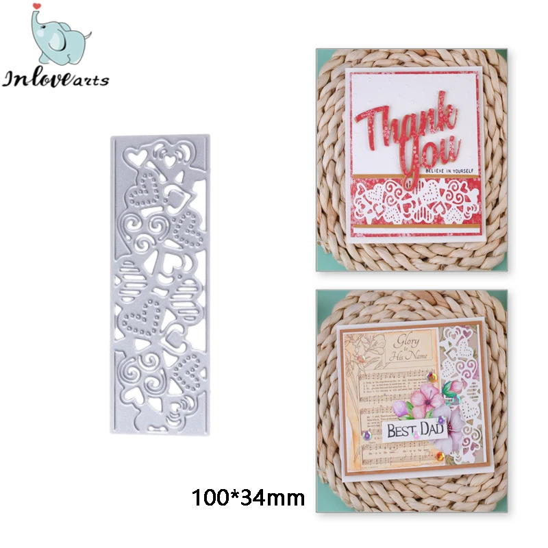 

InLoveArts Love Heart Frame Metal Cutting Dies Rectangle Scrapbooking Embossing Folder DIY Decor Scrapbooking Template Stencils