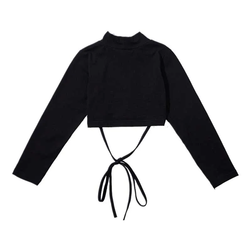 black top Летние костюмы для джазовых танцев; детская одежда с длинными рукавами и штаны; уличная одежда в стиле хип-хоп; современный танцевальный костюм для девочек; одежда для рейва - Цвет: black top