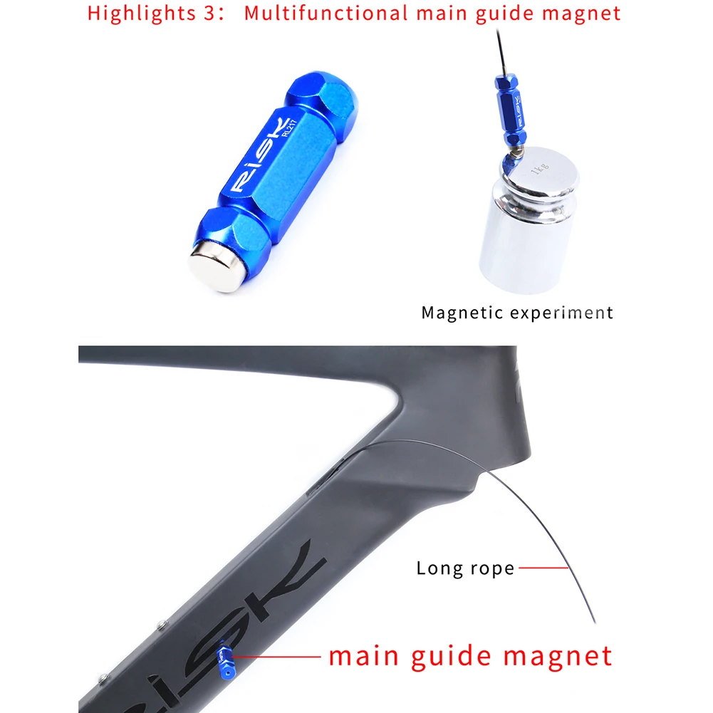 Bicycle Internal Cable Routing Tool Shift Cable Hydraulic Wire Inner Cable Guide With Magnet For Bike Frame Shift Hydraulic Wire