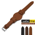 Ремешок для часов из натуральной кожи, браслет с ковриком для наручных часов, чёрный коричневый кофейный, 18 20 22 мм