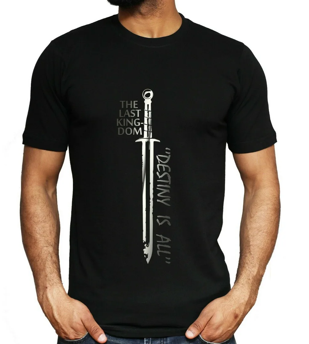 Футболка с надписью последнее королевство Дестини все Uhtred Sword Мужская черная