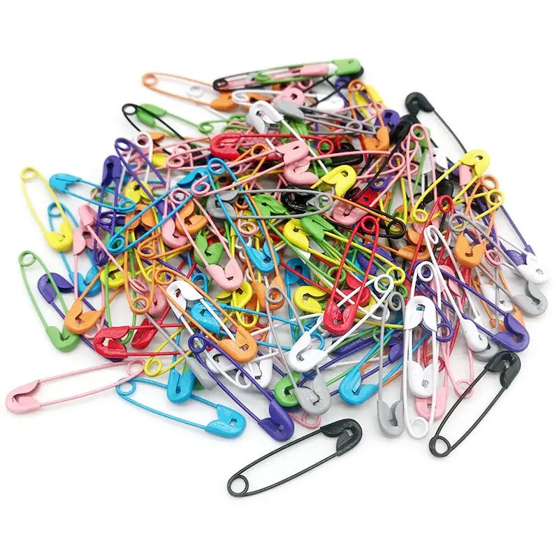 100 шт. красочные декоративные безопасные булавки для одежды металлические зажимы