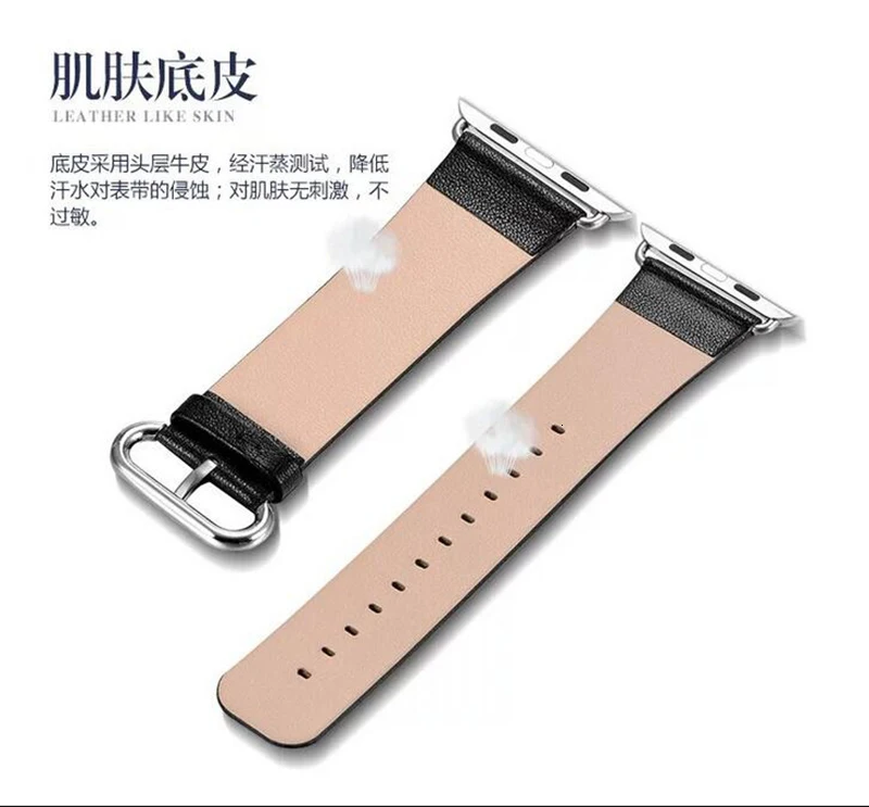 Ремешок из натуральной телячьей кожи 44 мм 40 мм для Apple Watch 42 мм iwatch 5 4 3 ремень 38 мм Женский браслет с разъемом адаптера