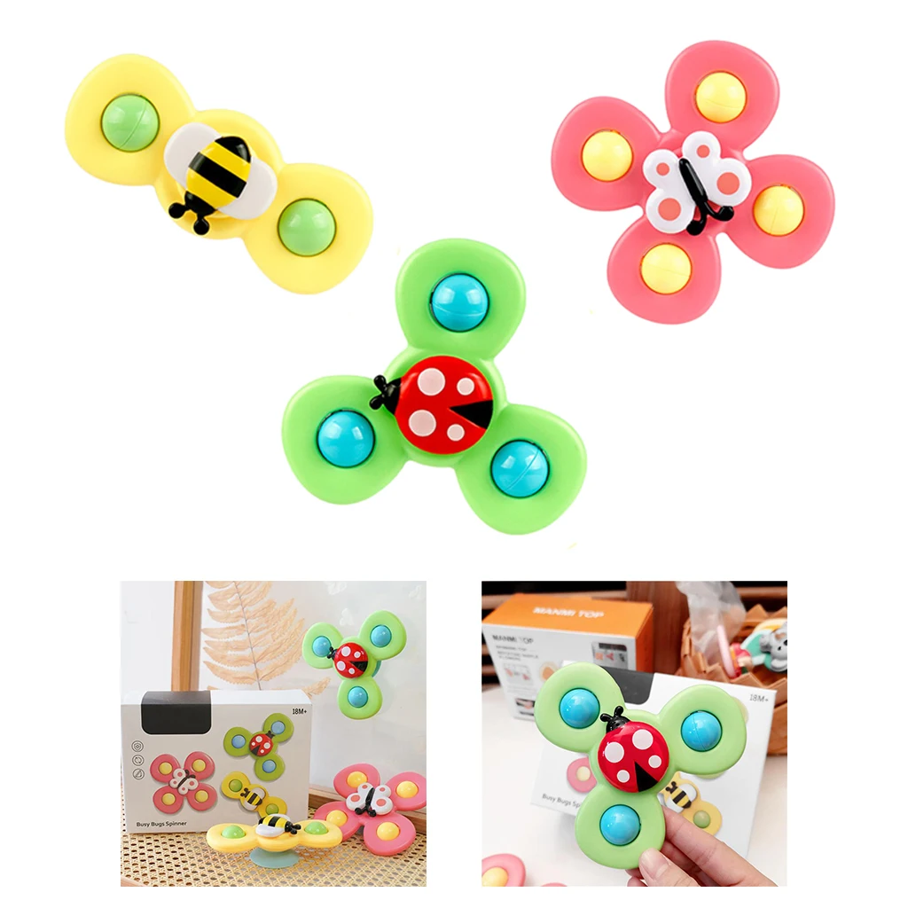 

Set of 3 Spinning Top Game Play Bath Swimming Pool Toys Baby Roatation Toys for Baby 1-3 Years Old