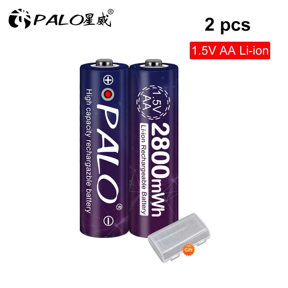 

1.5v AA Rechargeable Battery 2800mWh Li-ion AA Battery Rechargeable 1.5v Lithium Batteries for Remote Control Mouse Keyboard Toy