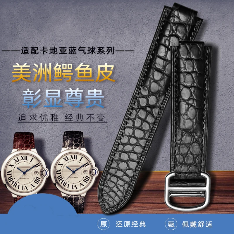 

Ремешок из натуральной кожи для наручных часов, мужской соло браслет из крокодиловой кожи, Лондонский калибо, кожаный браслет 18 22 24 мм