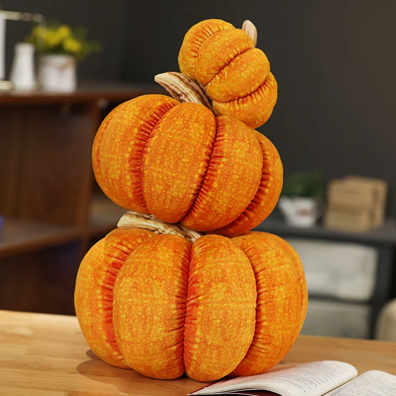 

15-30cm Simulation Pumpkin Plush Stuffed Toy Soft Vegetables Doll Sofa Cushaw Pillow Cushion Halloween Christmas Gift Home Decor