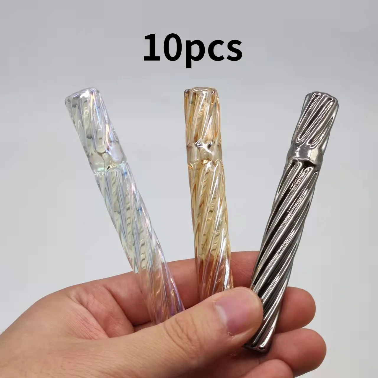 

10pcs Glass Cigarette Holder Tube For Tobacco Cigarettes Smoking Smoke Filter Pipes Mouthpiece hookah bowl Accessories