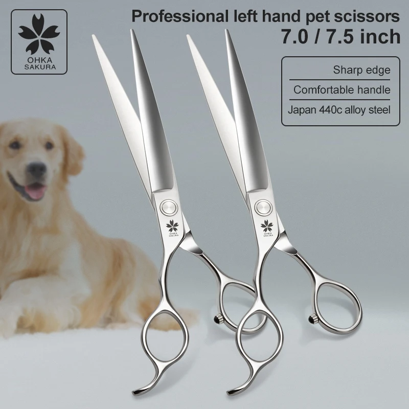 Professional Pet Grooming left hand scissors Set Package For Pet Groomer pet straight scissors shears for dog