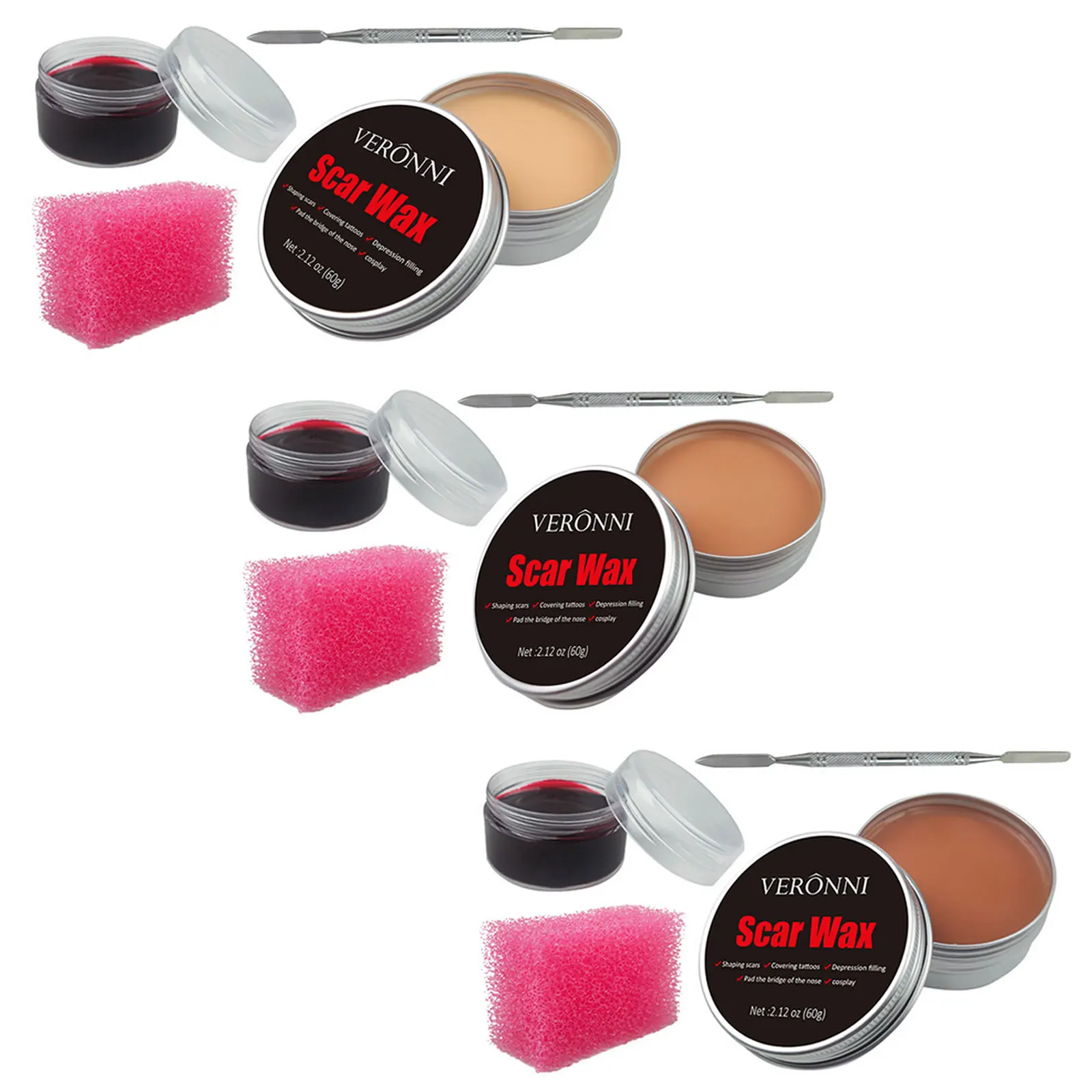 Набор для макияжа в стиле Хэллоуин искусственная косметика носа губка с лопаткой