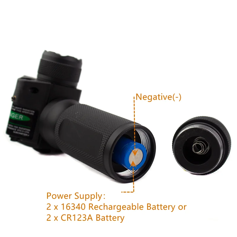 Тактический фонарь светодиодный с красным зеленым лазерным фотолазером для