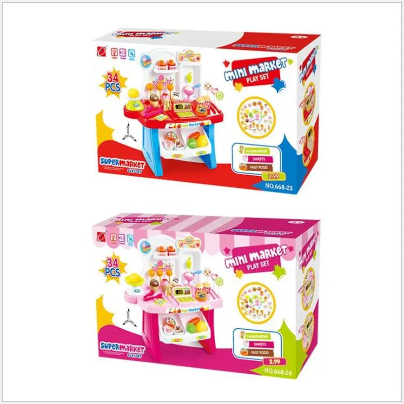 

DIY Kids Grocery Food Lce Cream And Candy Store Supermarket Shopping Toy Kitchen Pretend Play Toy Children's Day Gift Baby Toy