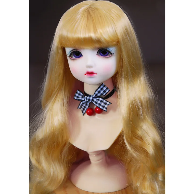 Bybrana Bjd парик для девочек 1/3 1/4 1/6 Sd кукла воздушная челка волнистые длинные