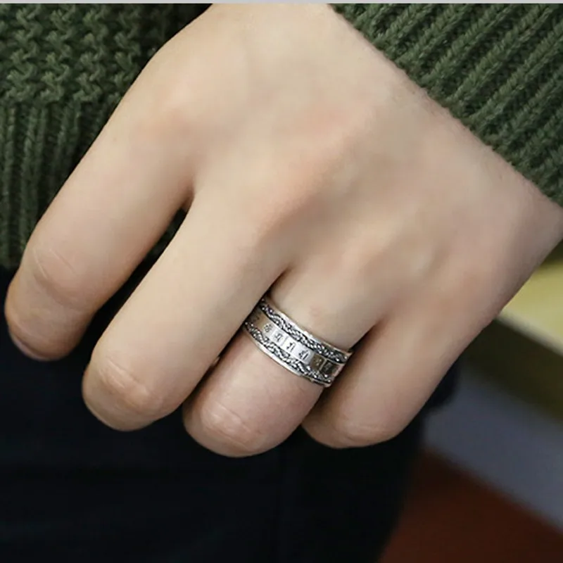 BOCAI 100% настоящее серебро S925 модные ювелирные изделия буддийские шестизначные