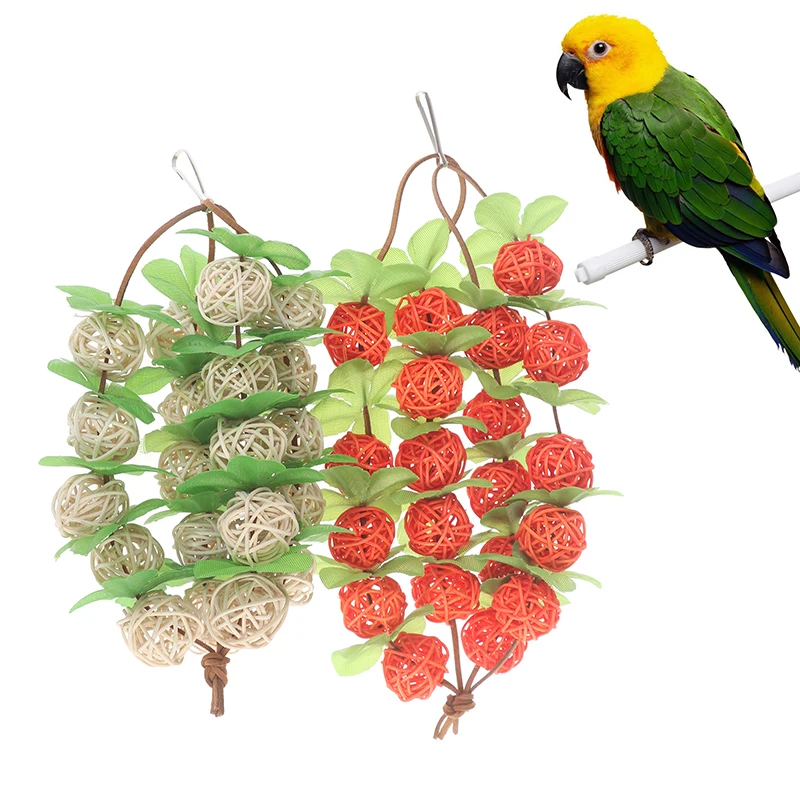 

Забавные Ротанговые игрушки для попугаев, интерактивные игрушки для птиц, деревянные игрушки для кусания, 1 шт.