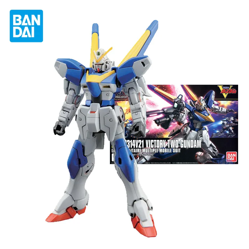 Детские сборные игрушки Bandai, модель робота HGUC 1/144 LM314V21 Victory, две искусственные фигурки, коллекционные предметы, рождественские подарки