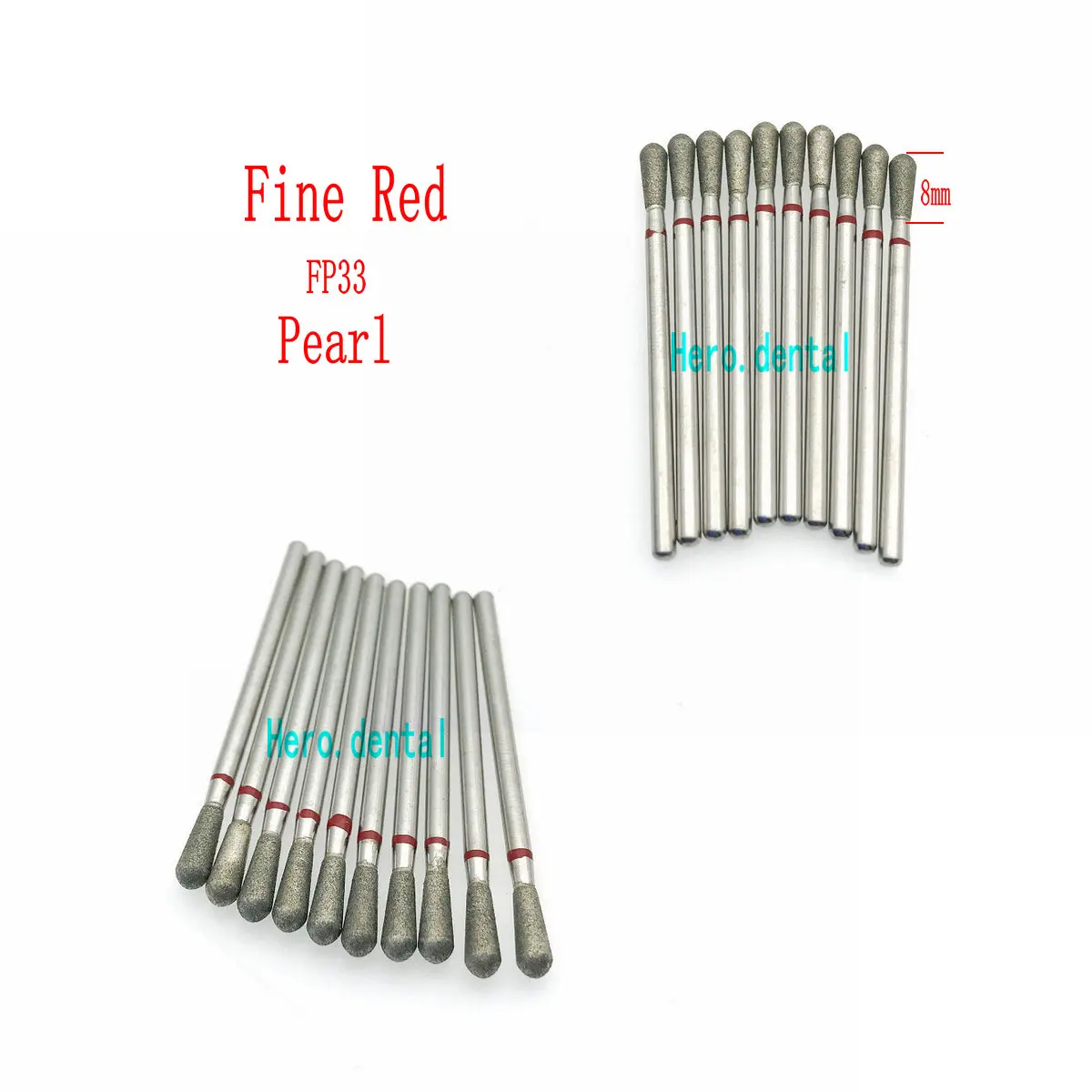 10 шт. тонкие красный Стоматологическая хвостовик алмазный шлифовальный бор Бур