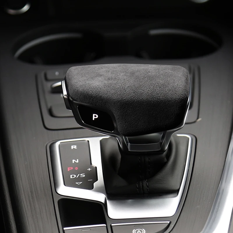 

Dark Grey Alcantara Suede Gear Shift Knob Shifter Head Panel Cover Trim Fit for Audi A4 A5 S5 RS5 Q7 Q5 2018 2019 2020
