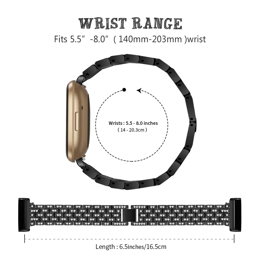 Браслет из нержавеющей стали для умных часов Fitbit Versa 3 металлический ремешок с