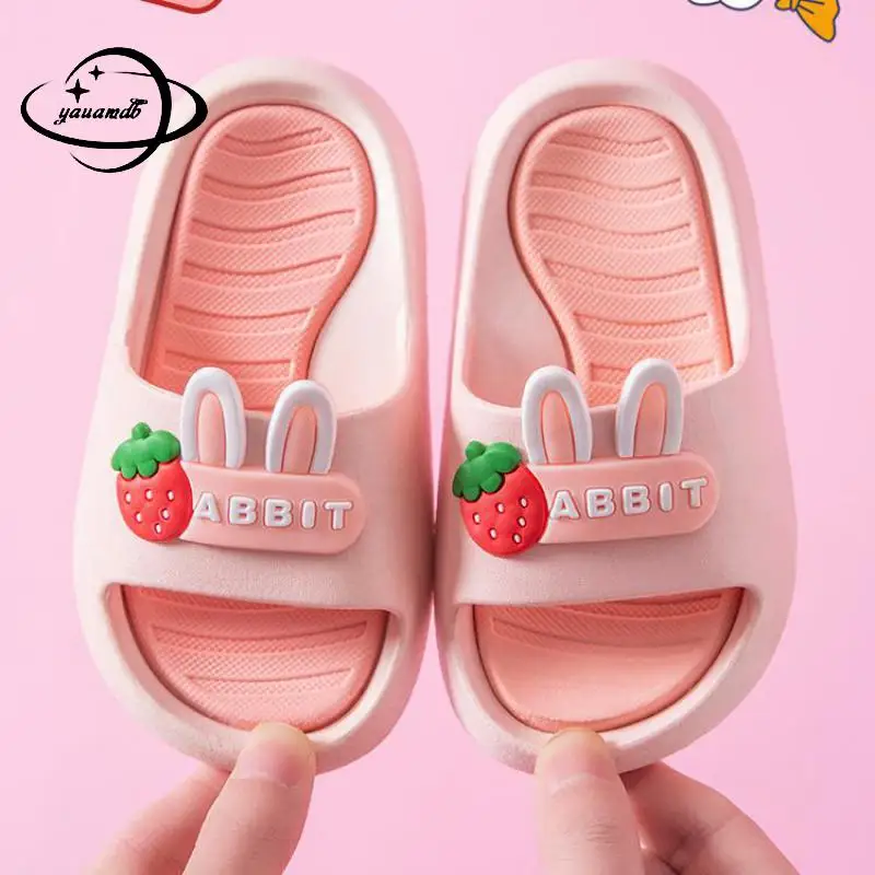 1-9y Kids Slippers Summer Boy Girl Flip Flops Shoes Flat Heels Mixed Colors Cute Indoor Comfortable Children Footwear Hy15