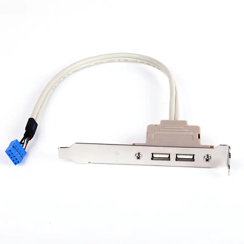 For Computer Bracket Back Panel 9 Pin Extend Cord Motherboard 2 Port USB 2.0 To 9 Pin Header Bracket Extension Cable Adapter New