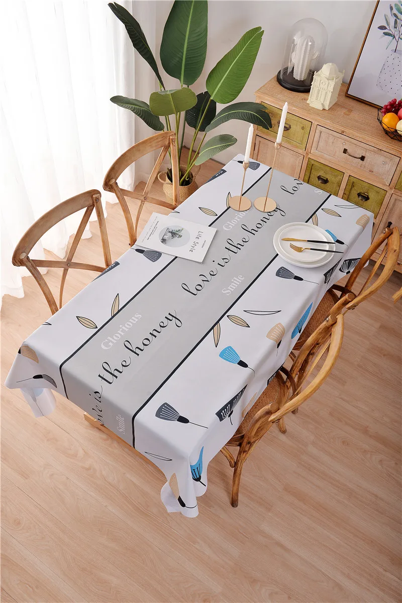 Милая Декоративная скатерть из ПВХ с принтом толстая Водонепроницаемая