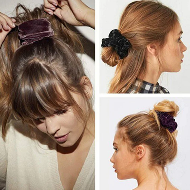 

Hot 50 Pcs Velvet Elastic Hair Bands Hair Scrunchies Stretchy Elastic Ponytail Loop Holder t6