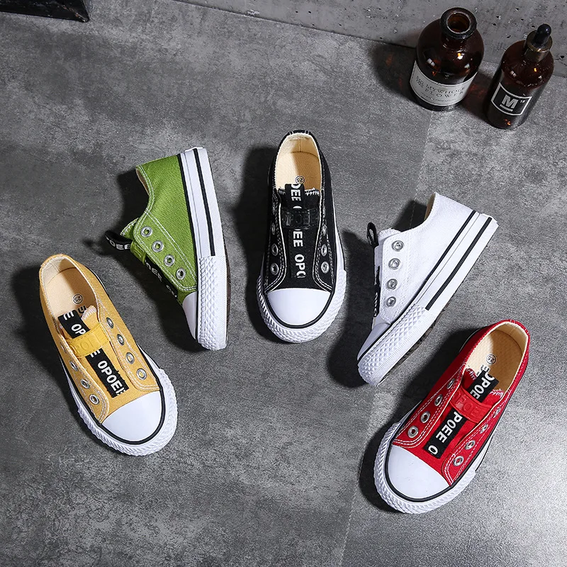 

2020 spring children canvas flip-flops boys girls canvas shoes alphabet big children baby shoes
