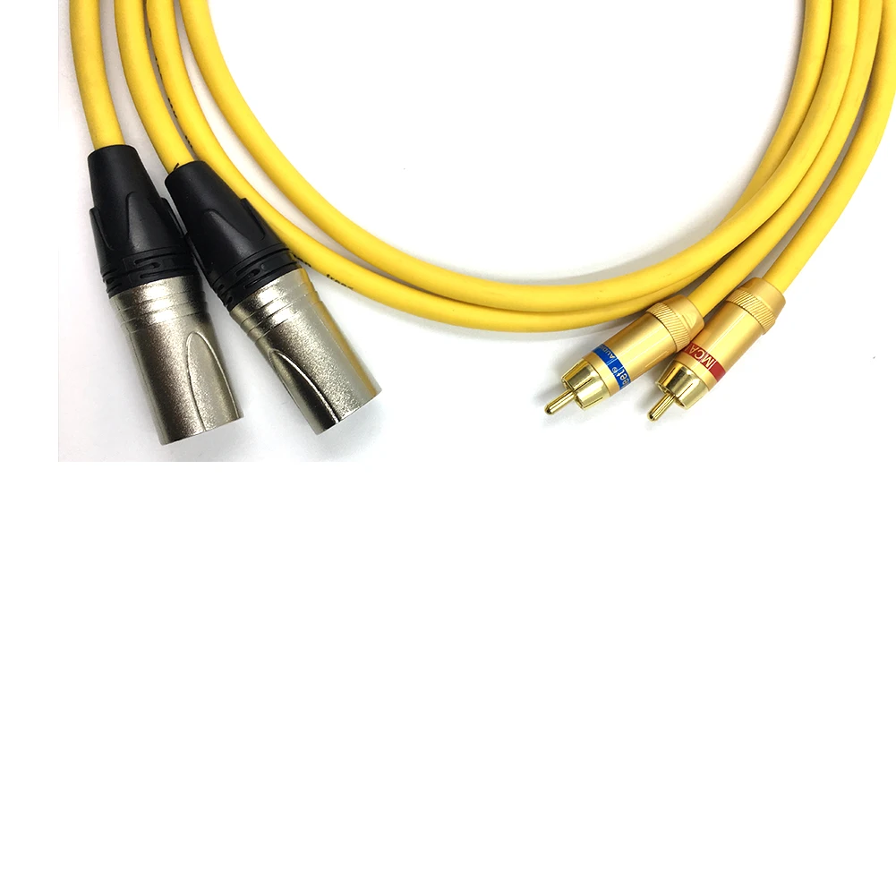 Hifi аудио кабель XLR папа к RCA мужской качественные кабели 2XLR 2RCA двойной двойному