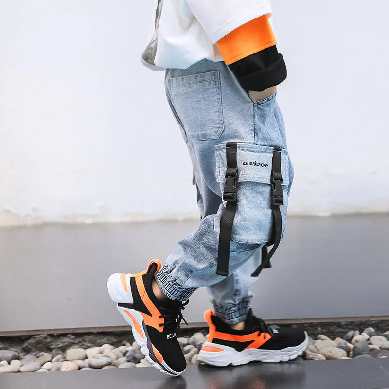 Весенне осенние джинсы для мальчиков Одежда малышей Классические брюки Детская