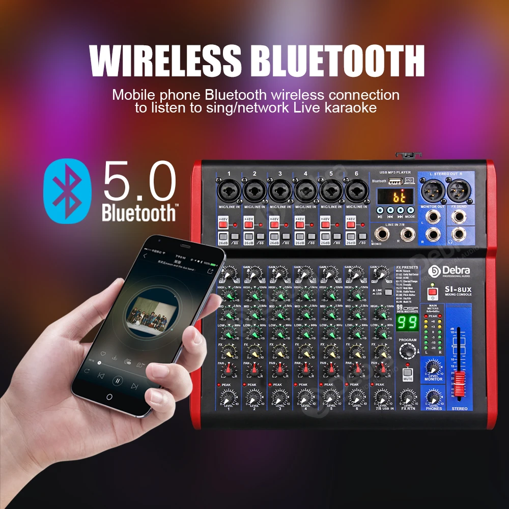 Дебра Pro 8 канальный сетевой видеорегистратор миксер аудио Интерфейс для DJ