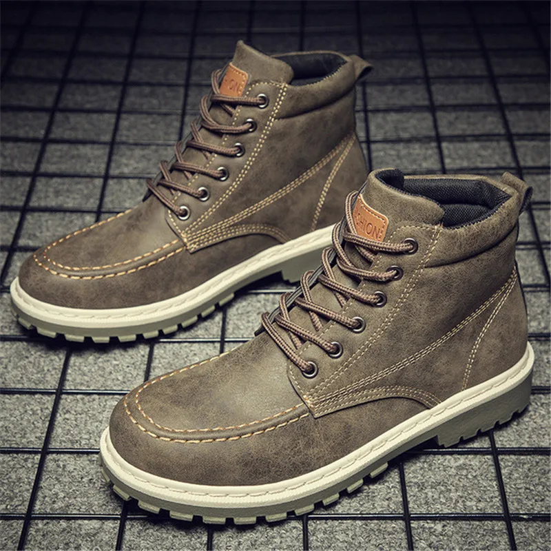 Мужские ботинки Martens кожаная обувь сезон осень зима крутые мужские мотоциклетные